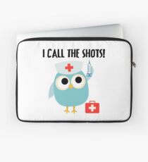 Professions Owl Nurse I Call the Shots Laptop Sleeve