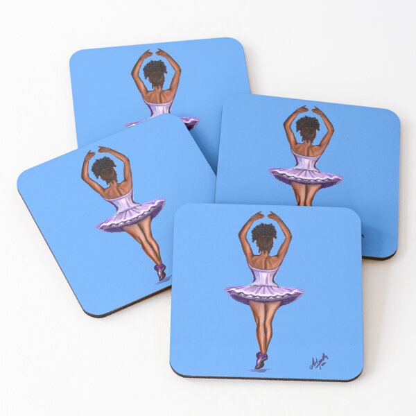Aperçu de l'œuvre Ballerine afro-américaine en tutu violet - ballerine à peau brune dansant créée et vendue par Artonmytee.
