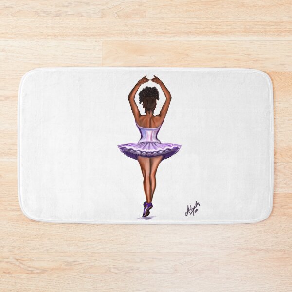 Item preview, African American ballerina in purple tutu- brown skin ballerina dancing designed and sold by Artonmytee.