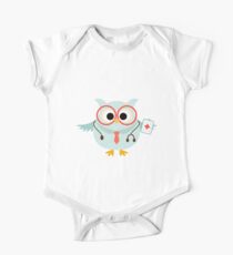 Medical Profession Owl Doctor Short Sleeve Baby One-Piece