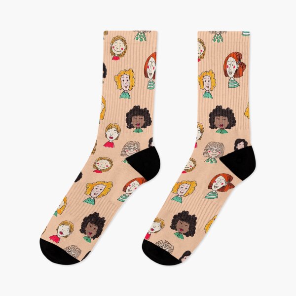 Item preview, Girls doodle illustration, diverse female faces designed and sold by Pia Kolle.