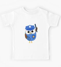 Professions Owl Police Officer Policeman Kids Tee