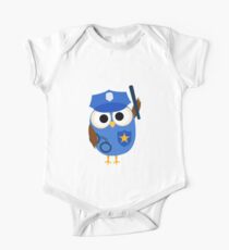 Professions Owl Police Officer Policeman Short Sleeve Baby One-Piece