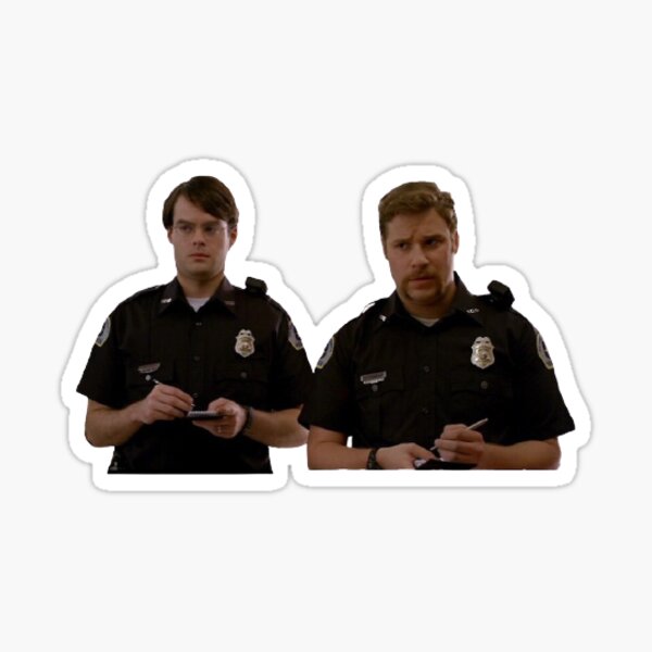 "Officer Slater and Officer Michaels // Superbad Movie" Sticker for