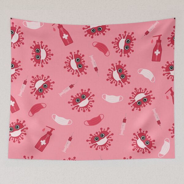 Item preview, Pandemic Valentines Day. Cute virus wearing protective mask. designed and sold by LaBelezoka.