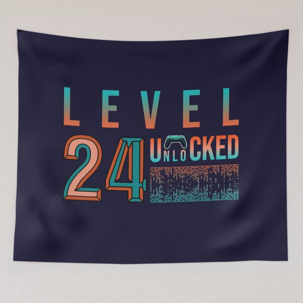 Item preview, 24th Birthday- Level 24 Unlocked- Birthday Gift Or Anniversary Gift For Game Lovers designed and sold by Designhub1000.