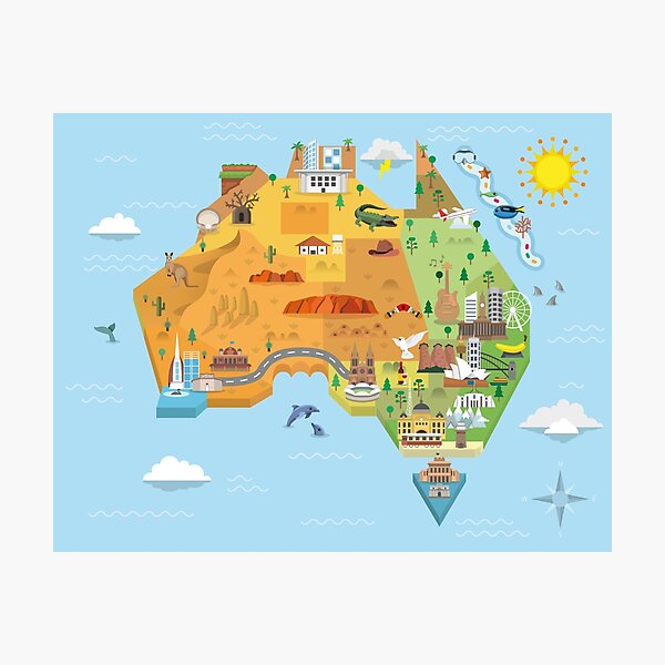 Item preview, Graphic Map of Australia designed and sold by Archie Moore.