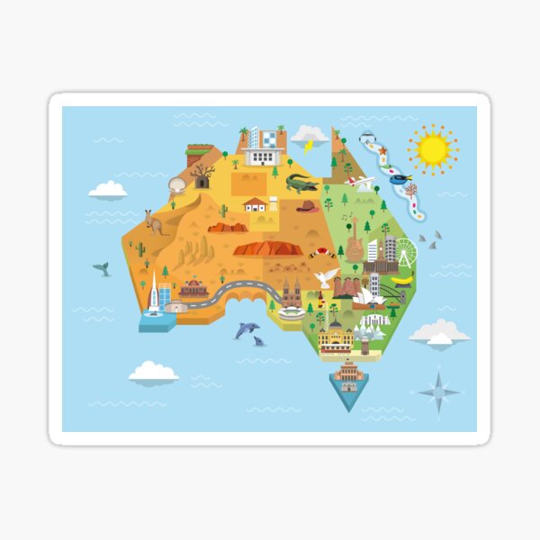 Item preview, Graphic Map of Australia designed and sold by Archie Moore.