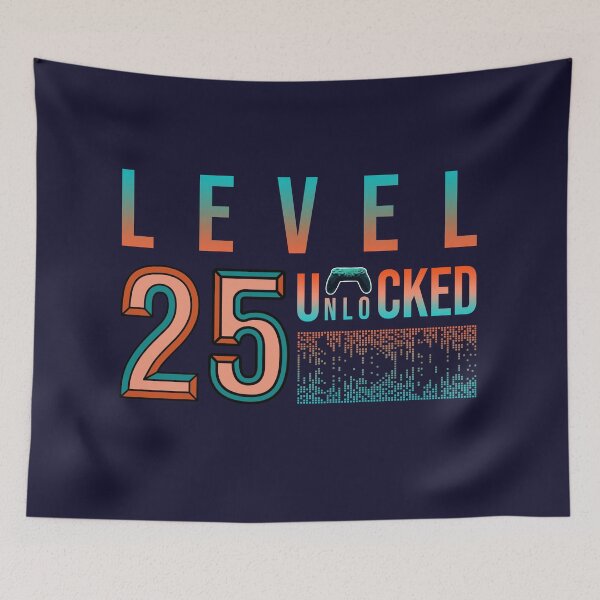 Item preview, 25th Birthday- Level 25 Unlocked- Birthday Gift Or Anniversary Gift For Game Lovers designed and sold by Designhub1000.