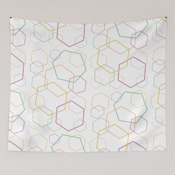 Item preview, Hexagon Multi Colour Graphic Print  designed and sold by LittleIconShop.