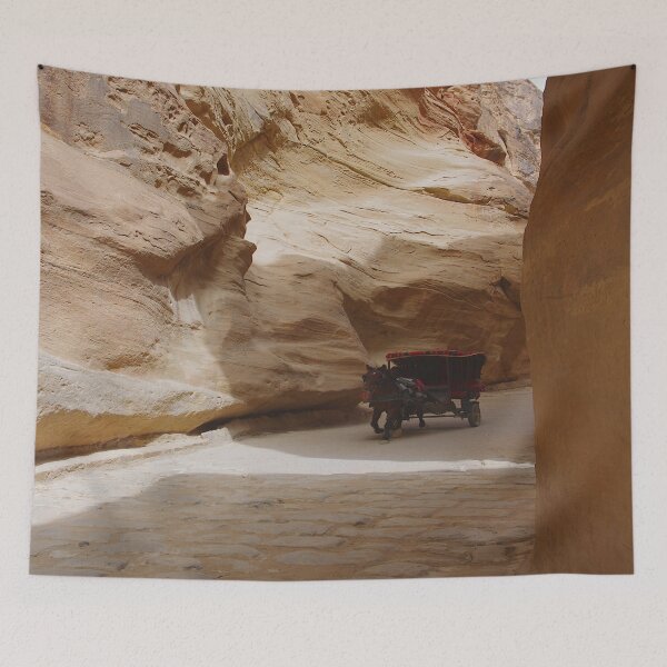 Item preview, Horse-drawn carriage in the Siq of the ancient rock city of Petra in Jordan designed and sold by frankuffmann.