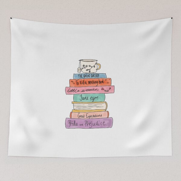 Item preview, Classic books stack and tea designed and sold by bookloversclub.