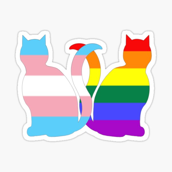 Gay Trans Pride Cats Sticker For Sale By Shaneisadragon Redbubble