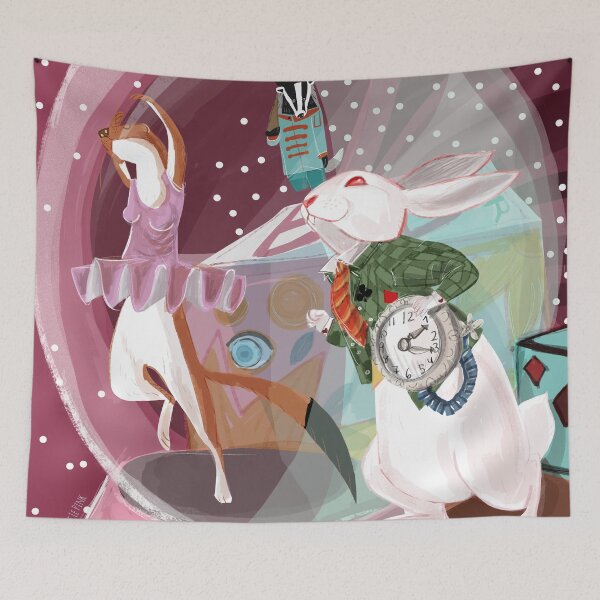 Item preview, Dancing the ballerina stoat and the white rabbit designed and sold by belettelepink.