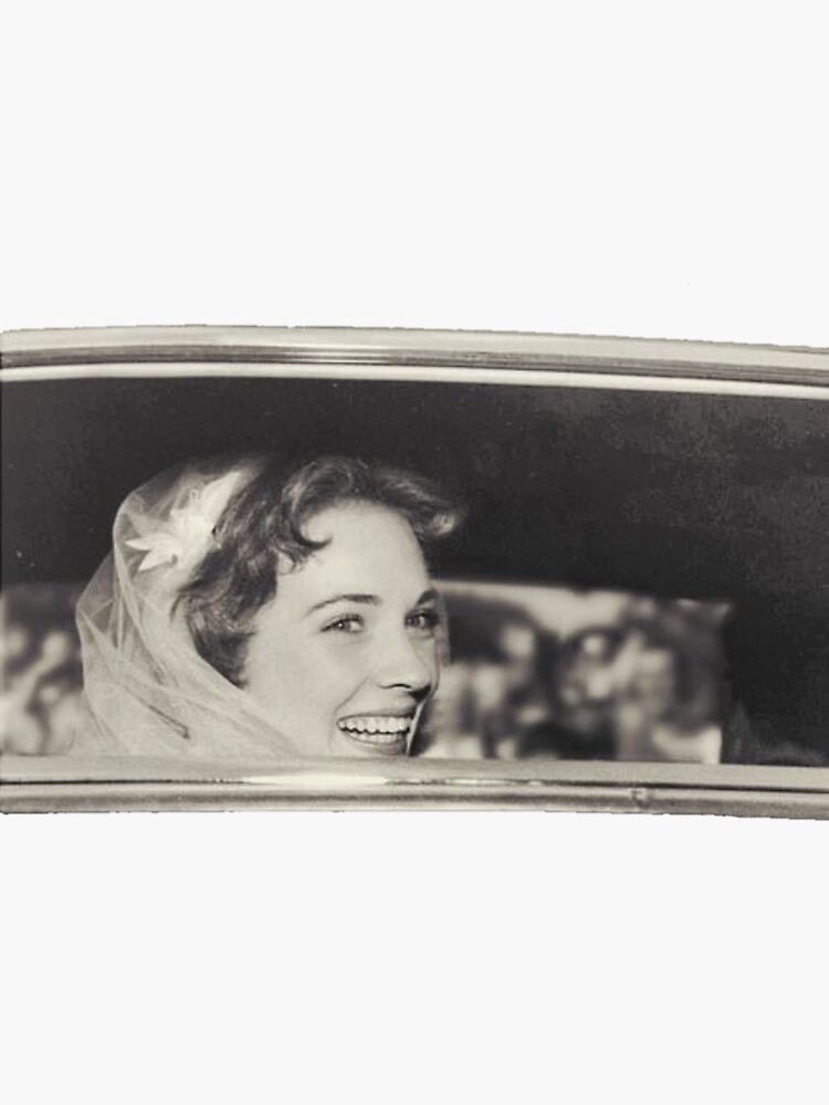 "julie andrews wedding day" Sticker for Sale by knishkringle Redbubble