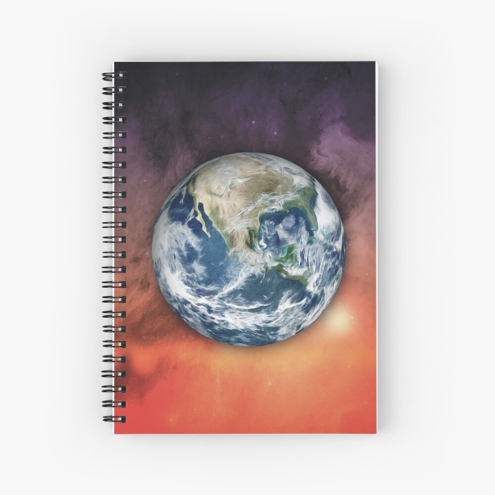 Planet Earth In Space Spiral Notebook