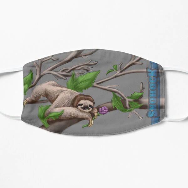 Sloth Face Mask chilling on a branch Flat Mask