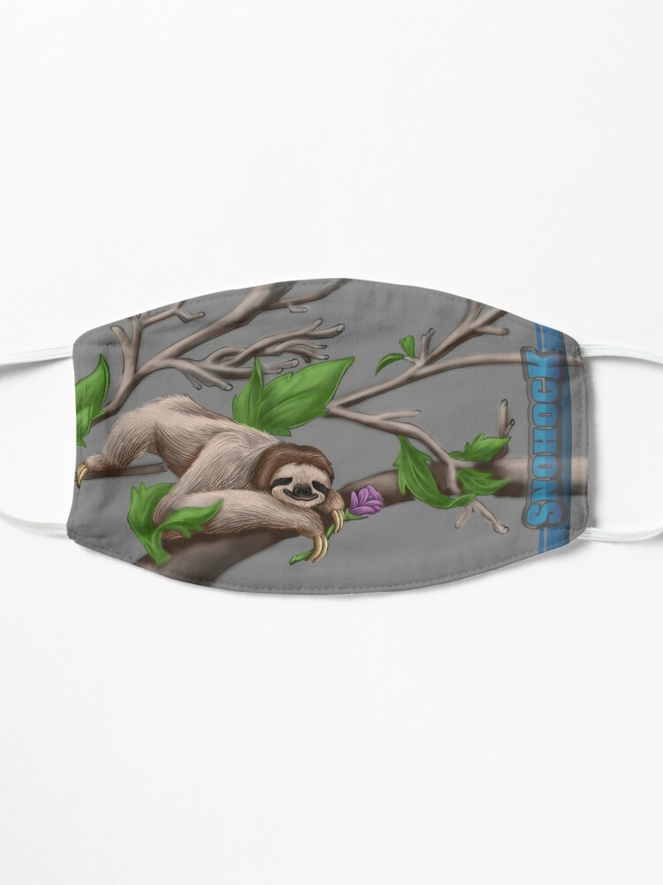 Alternate view of Sloth Face Mask chilling on a branch Mask