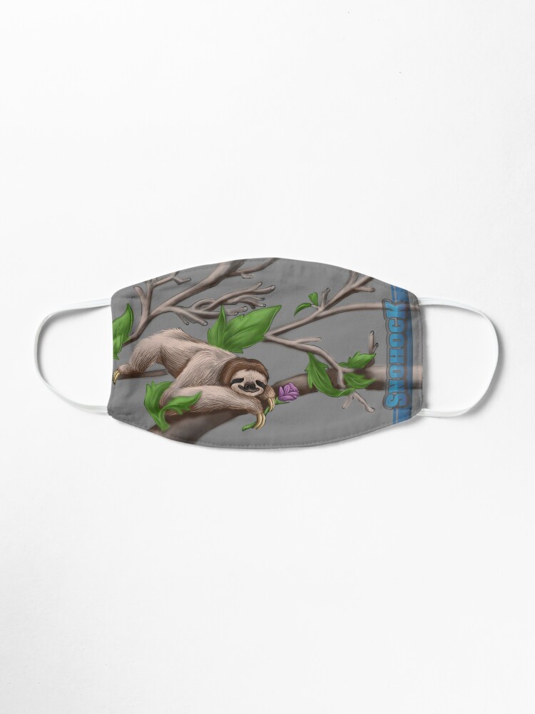 Alternate view of Sloth Face Mask chilling on a branch Mask