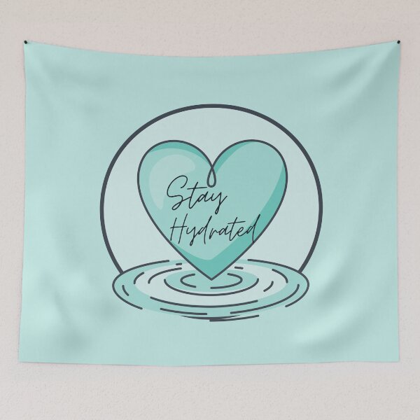 Item preview, STAY HYDRATED AQUA HEART STICKER/MAGNET designed and sold by wildwhimsical.