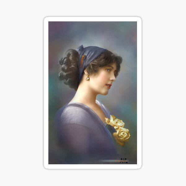 Colorized Vintage Junge Schönheit V Sticker