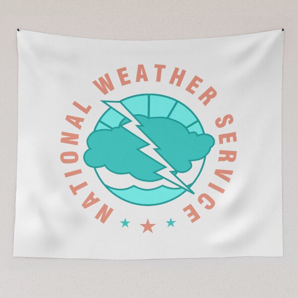 Item preview, National Weather Service logo (teal x coral) designed and sold by Minnip0ps.