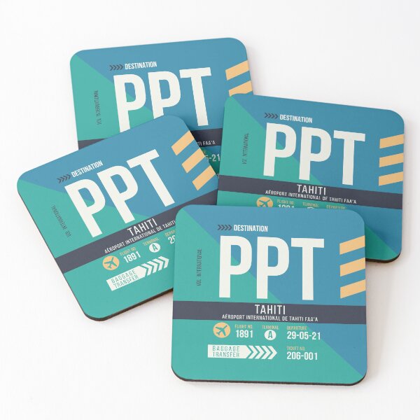 Item preview, Tahiti (PPT) Airport Code Baggage Tag designed and sold by SLAG-Creative.