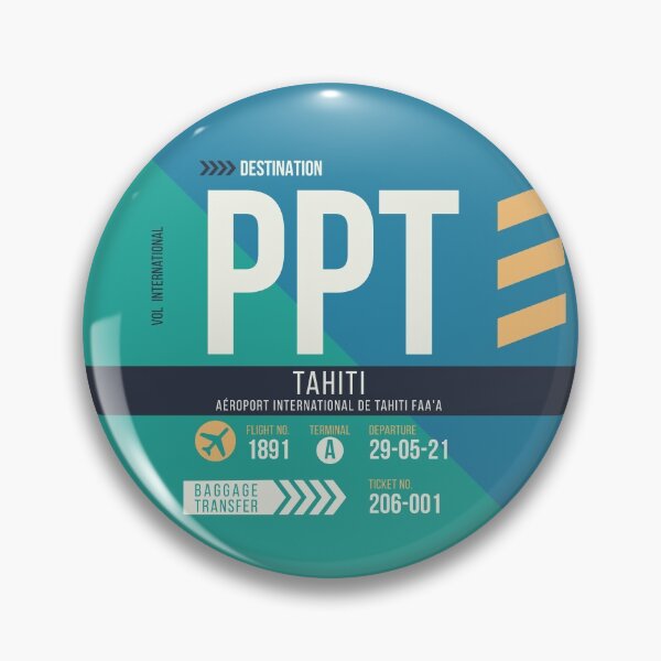 Item preview, Tahiti (PPT) Airport Code Baggage Tag designed and sold by SLAG-Creative.