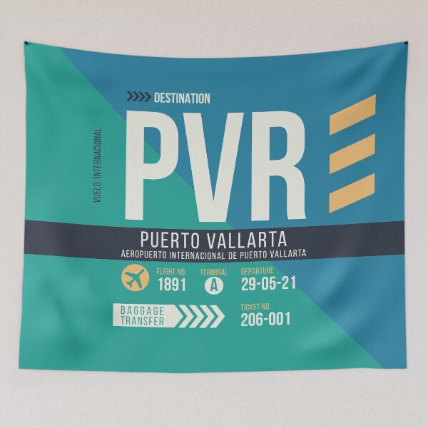 Item preview, Puerto Vallarta (PVR) Airport Code Baggage Tag designed and sold by SLAG-Creative.