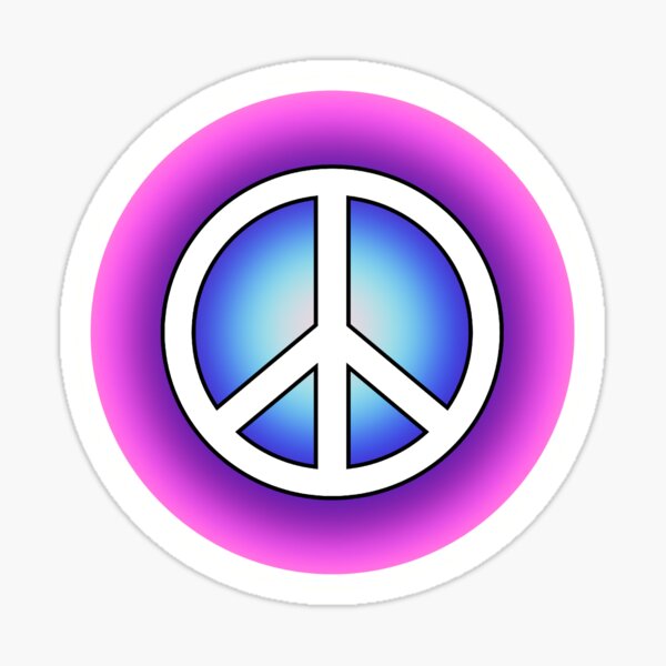 Purpleblue Peace Sign Sticker Sticker By Lucatruen Redbubble 