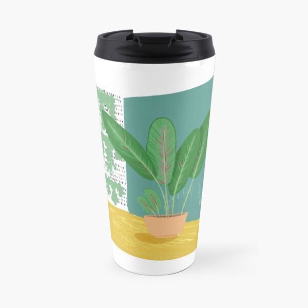 Portrait of Jim - Calathea plant in home corner Travel Mug