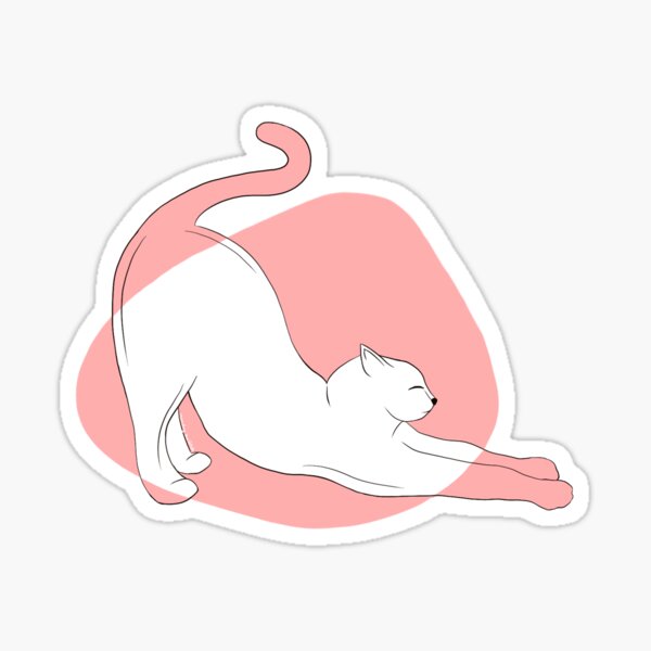 Stretching Kitty Cat Sticker