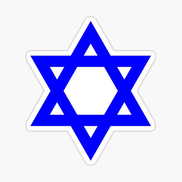 Star of David, blue and thick Sticker