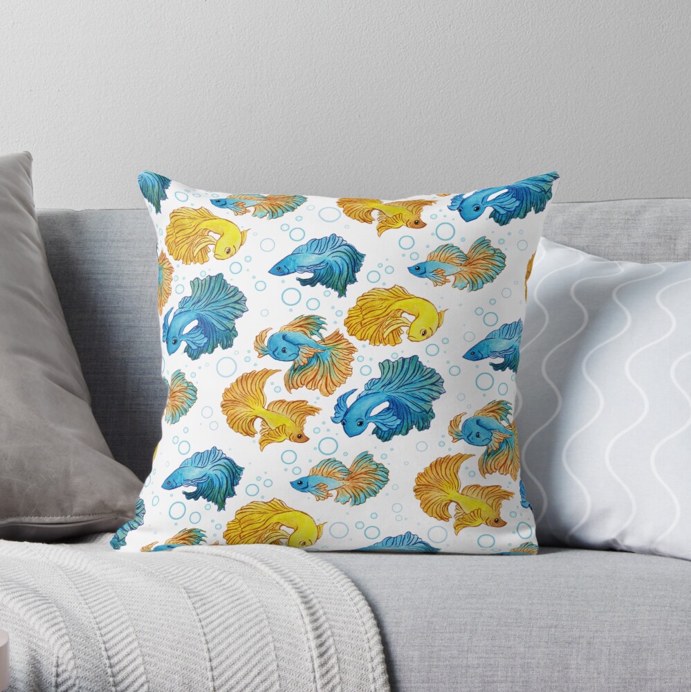Beta Fish Throw Pillow