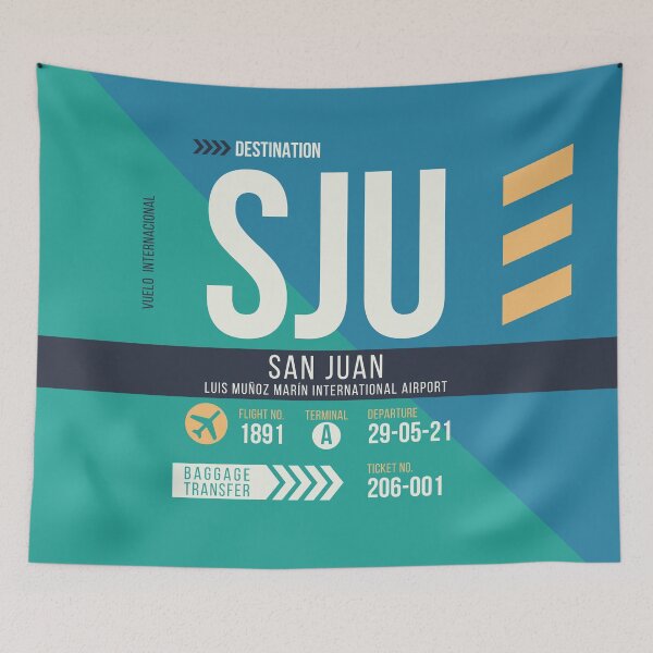 Item preview, San Juan (SJU) Airport Code Baggage Tag designed and sold by SLAG-Creative.