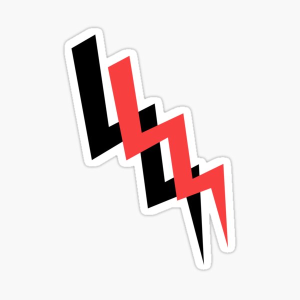Black and red lightning bolt Sticker