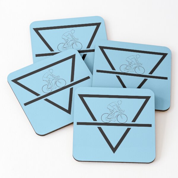 Item preview, Bicycle Rider in Geometric Bar Triangle Shape Black designed and sold by RabeDesigns.