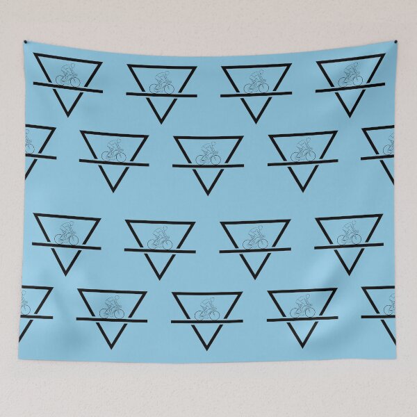 Item preview, Bicycle Rider in Geometric Bar Triangle Shape Black designed and sold by RabeDesigns.