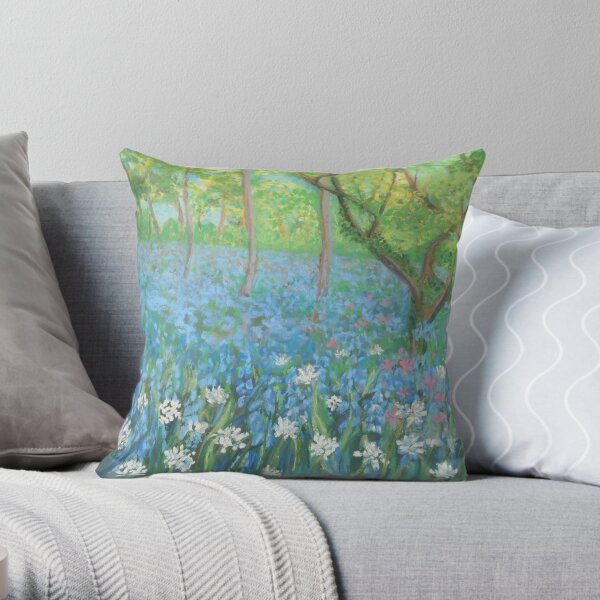 Bluebells at Hardcastle Crags Throw Pillow