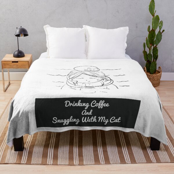 Item preview, I Just Want To Drink Coffee And Snuggle With My Cat designed and sold by GraphicBit.