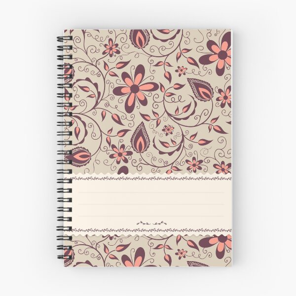 Item preview, Floral Ornamental Pattern Spiral Book with Name Slip (Floral Ornamental Pattern Spiral Notebook with Name Slip) designed and sold by Mushrankhan.