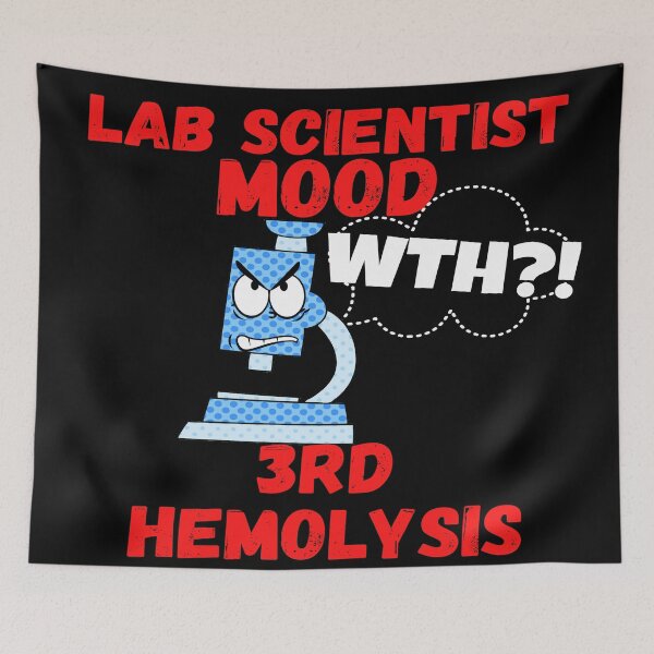 Item preview, LAB SCIENTIST MOOD CARTOON MICROSCOPE WTH?! 3RD HEMOLYSIS FUNNY MEDICAL LABORATORY SCIENTIST  designed and sold by Hippiesole.