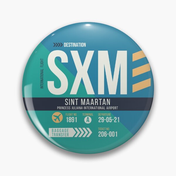 Item preview, St. Martin (SXM) Airport Code Baggage Tag designed and sold by SLAG-Creative.