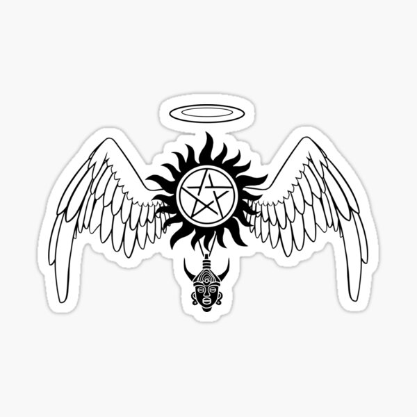 Destiel Logo (Black on White) Sticker