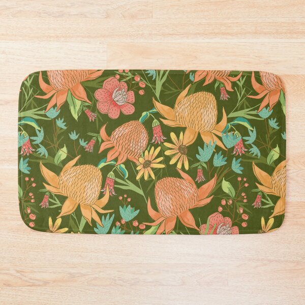 Item preview, Australian Florals on Green designed and sold by latheandquill.