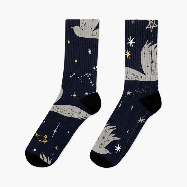 Item preview, Constellation Crescent Moon & Bird Print   designed and sold by Dollfacedesign.