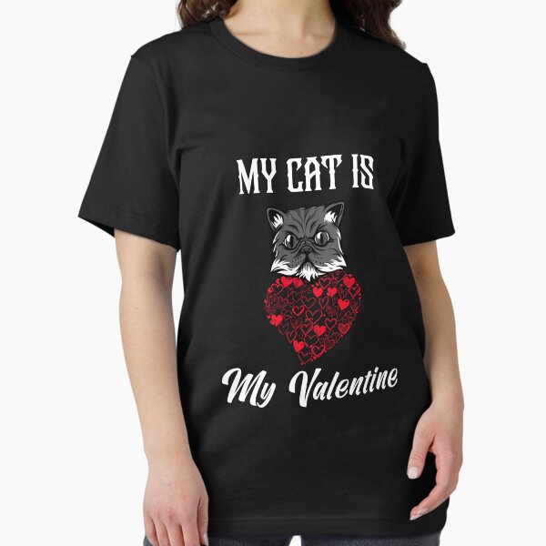 Aperçu de l'œuvre mon chat est ma valentine, chat persan créée et vendue par teesBYAlioui.
