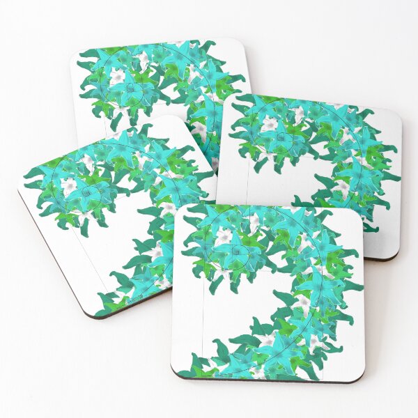 Item preview, Turquoise-Green Floral Golden Ratio Spiral designed and sold by kaiello1.