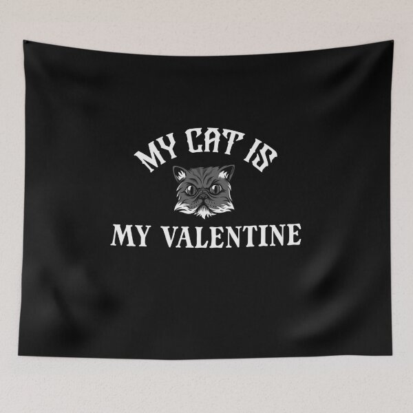 Aperçu de l'œuvre mon chat est ma valentine, chat persan créée et vendue par teesBYAlioui.
