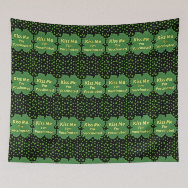 Item preview, Kiss me I'm Vaccinated, 4 leaf clover designed and sold by msify.